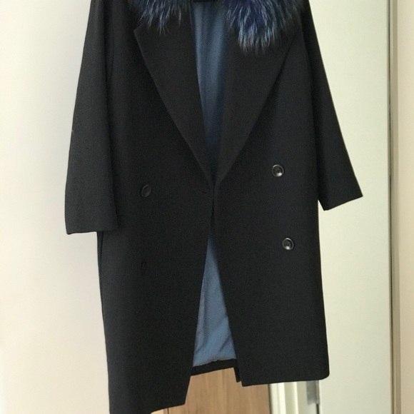 Shanghai Tang Wool Coat w/Raccoon fur collar - Picture 7 of 11